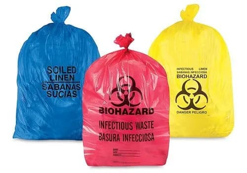 biohazard bin-liners yellow, red, black (30ltrs)24*36 50’s