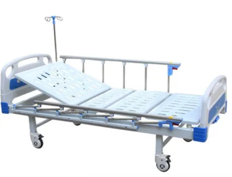 single crank manual abs hospital bed with castors